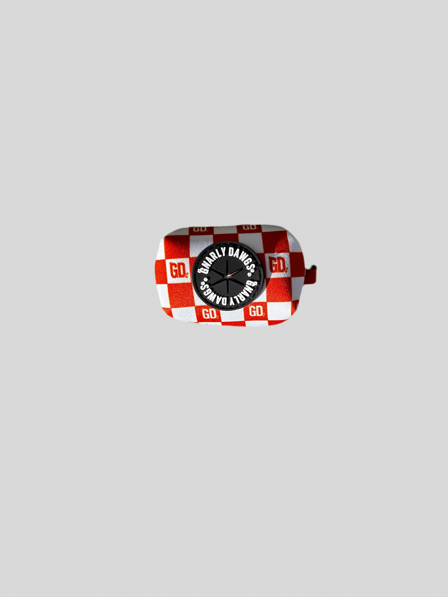 Orange Checkered Poop Bag Holder